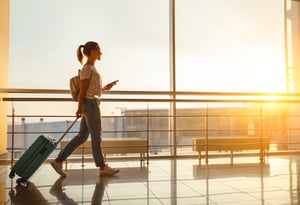 Casual woman at airport